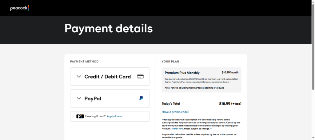 add payment detail